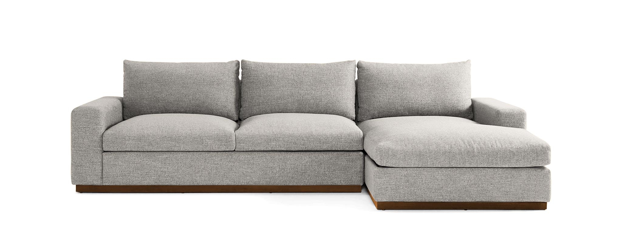 Beige/White Holt Mid Century Modern Sectional with Storage - Merit Dove - Mocha - Right - Image 0