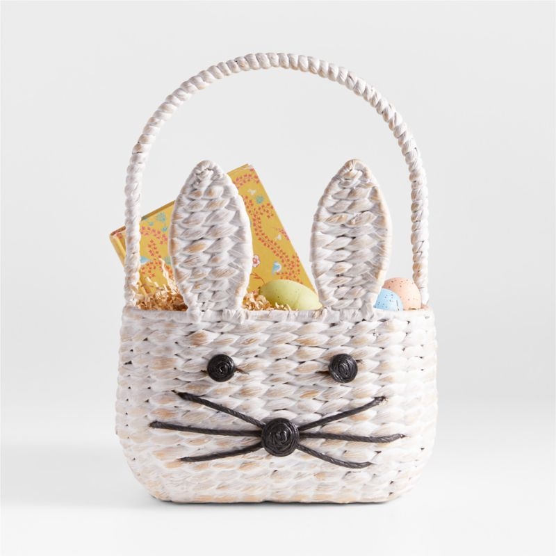 White Woven Bunny Kids Easter Basket - Image 6