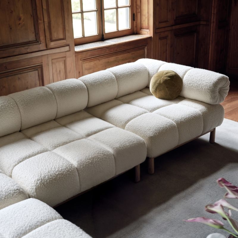 Sevigne Ivory Boucle Corner Chair by goop - Image 1