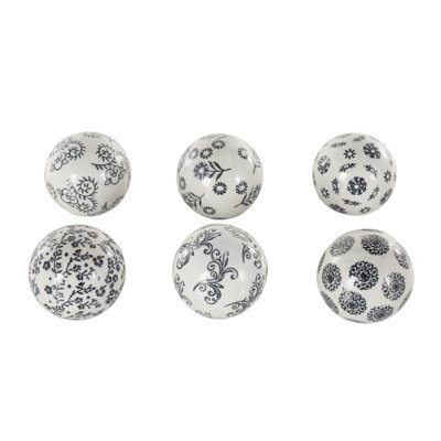 Cole And Grey Ceramic Handmade Glossy Decorative Ball Floral Orbs & Vase Filler