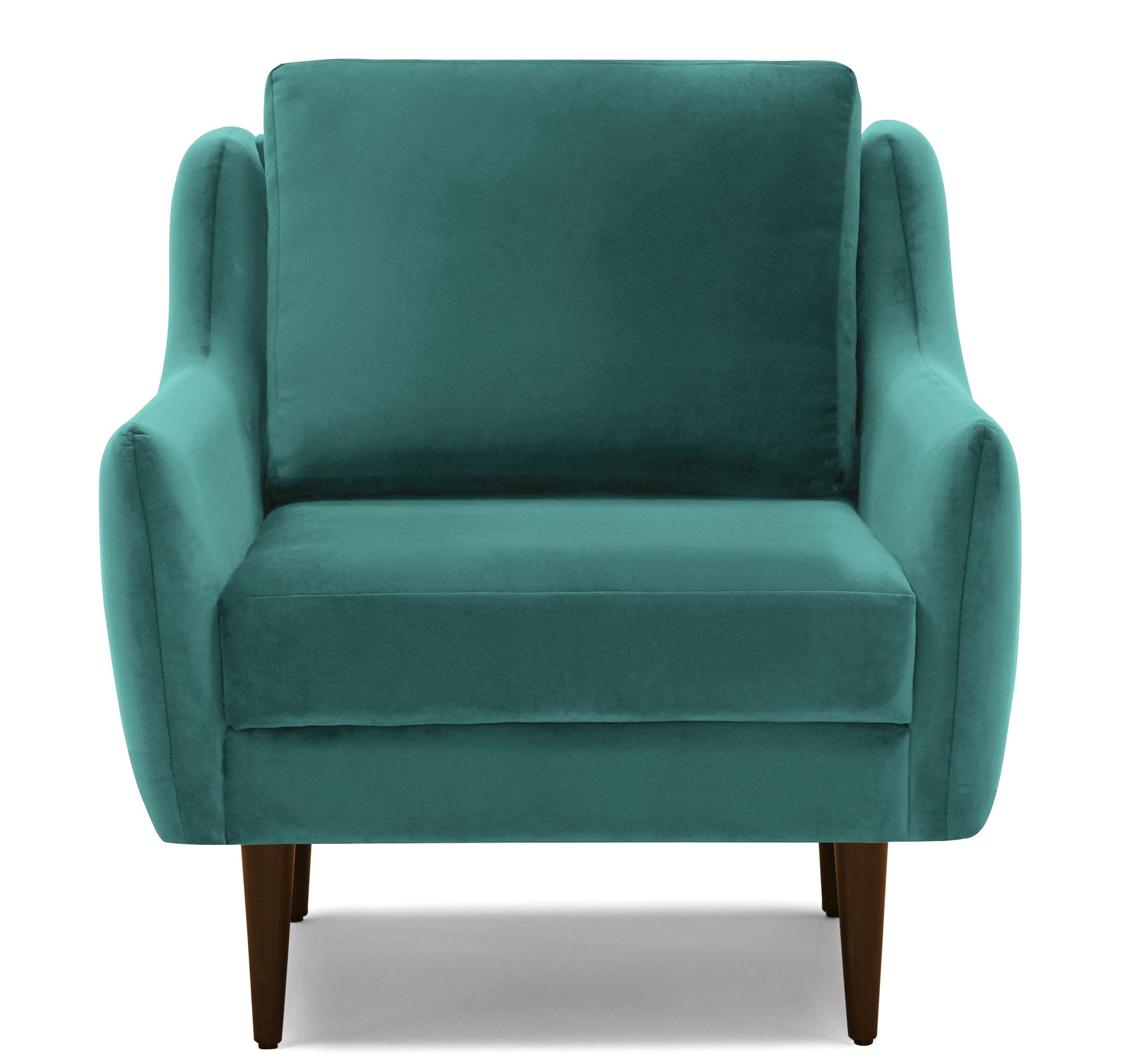 Green Bell Mid Century Modern Chair - Essence Aqua - Mocha - Image 0