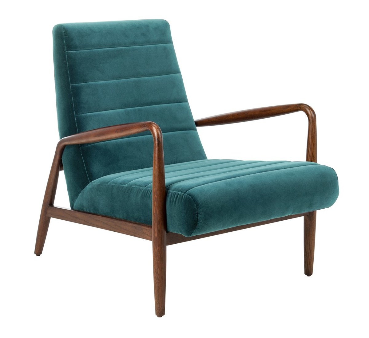 Willow Channel Tufted Arm Chair - Dark Teal/Dark Walnut - Arlo Home - Image 0