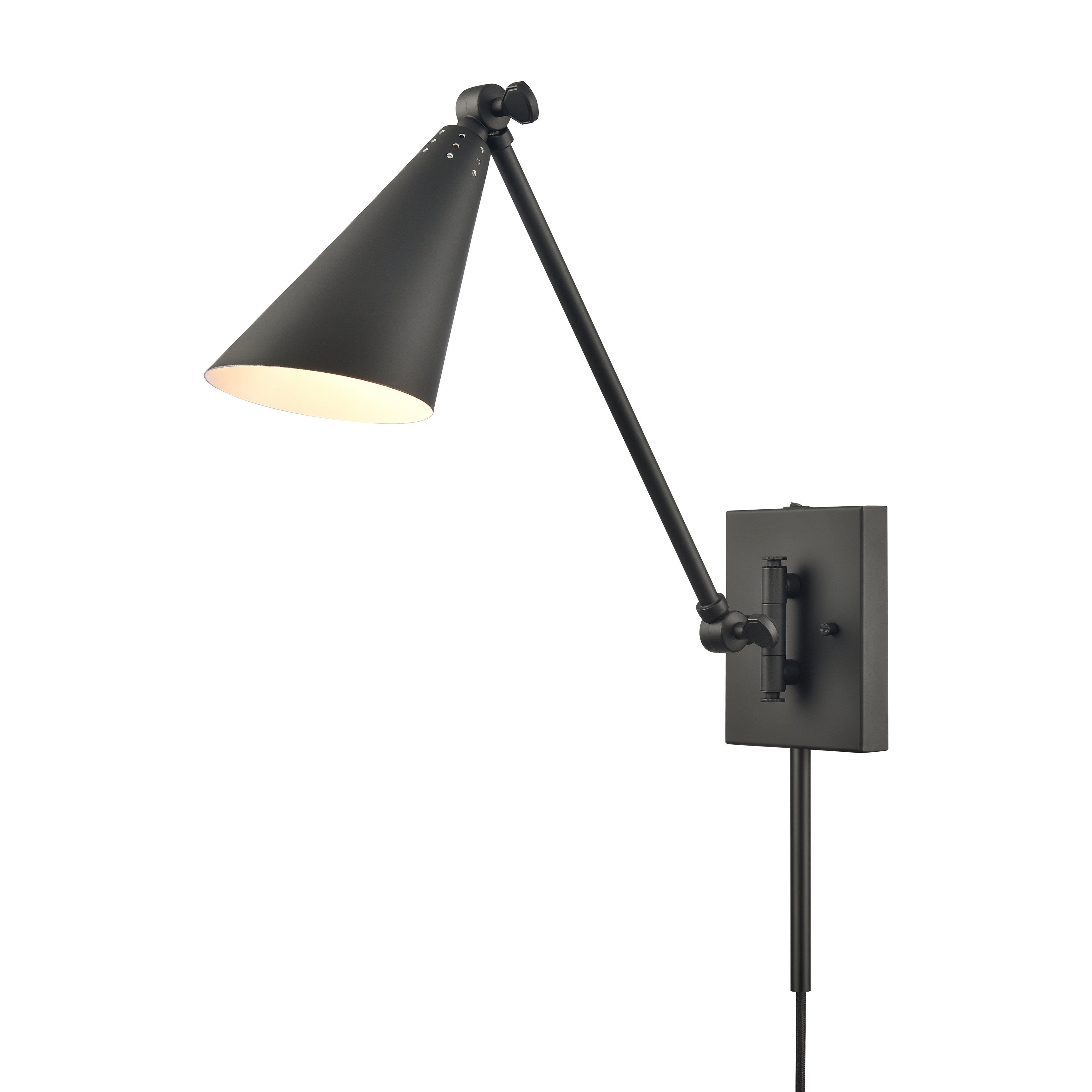 Whitmire 10.5'' High 1-Light Plug-In/Hardwire Sconce - Matte Black - Image 2