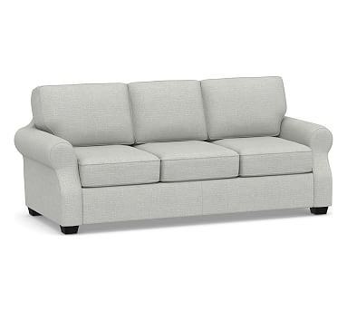 SoMa Fremont Roll Arm Upholstered Grand Sofa 81", Polyester Wrapped Cushions, Basketweave Slub Ash - Image 0