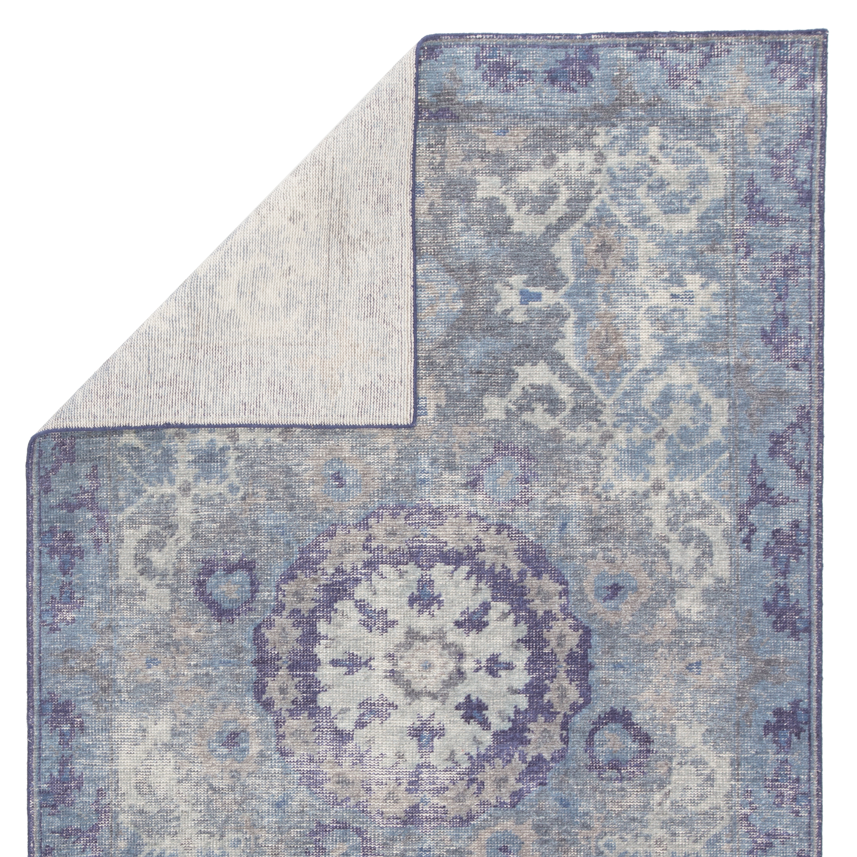 Modify Hand-Knotted Medallion Blue/ Gray Area Rug (8' X 11') - Image 2