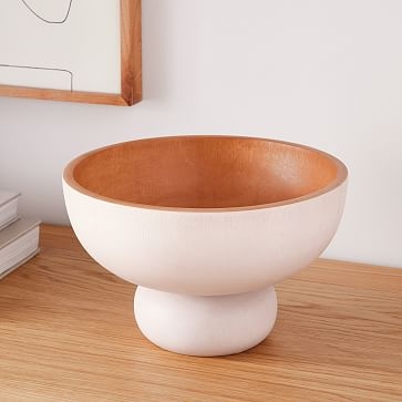 Light Wood Bowl, White - Image 1