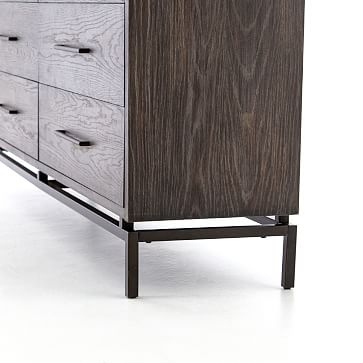 Washed Oak & Iron 6-Drawer Dresser - Image 3