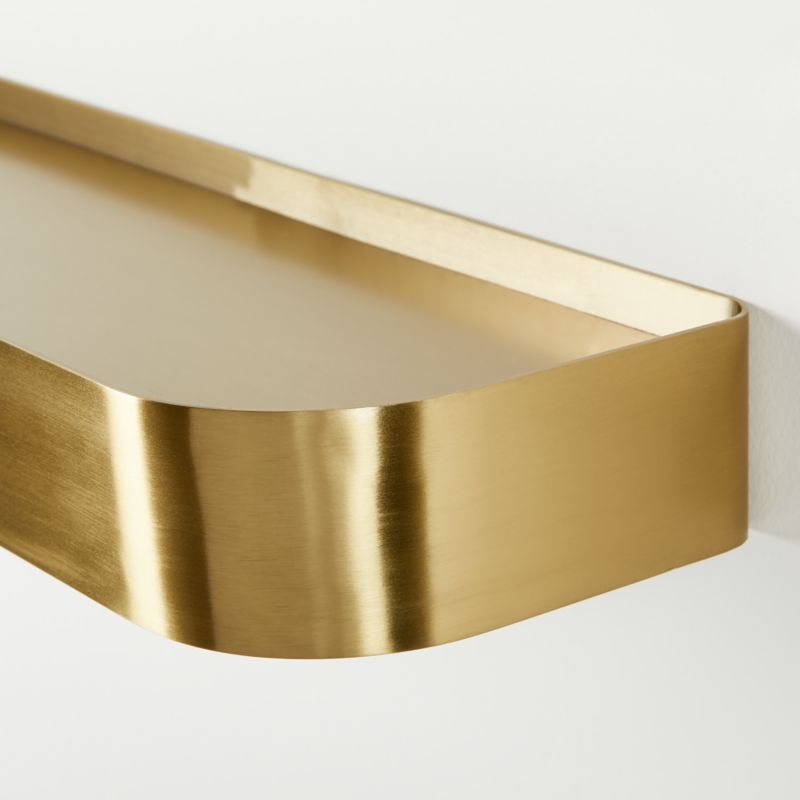 Edge 36" Brass Metal Floating Shelf - Image 2