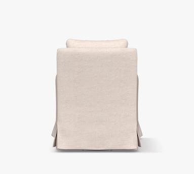 Kelsey Slipcovered Swivel Armchair, Polyester Wrapped Cushions, Performance Everydayvelvet(TM) Buckwheat - Image 5