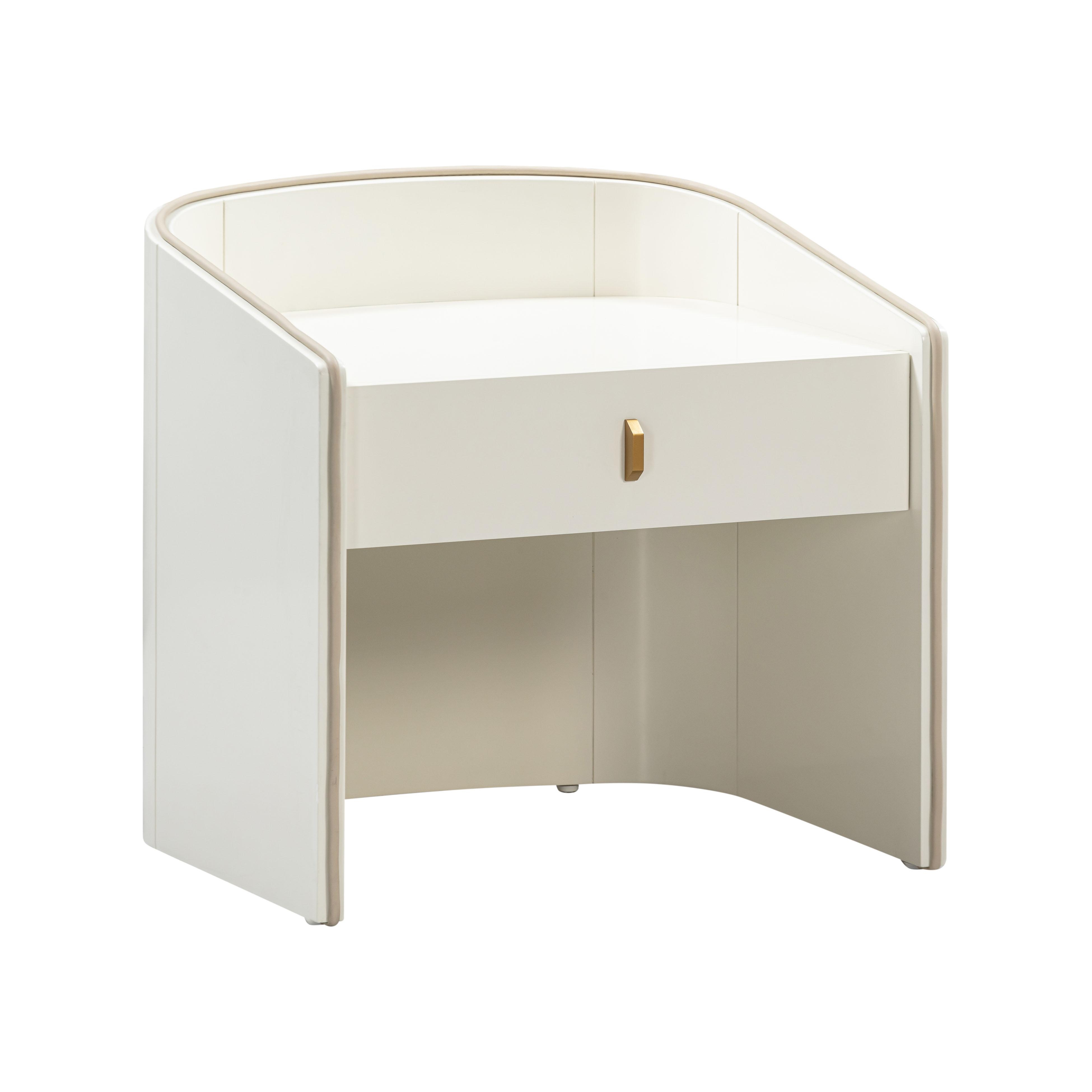 Collins Cream Lacquer Nightstand - Image 1
