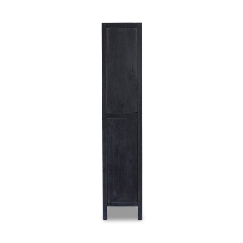 Caprice Black Natural Cane Narrow Cabinet - Image 4