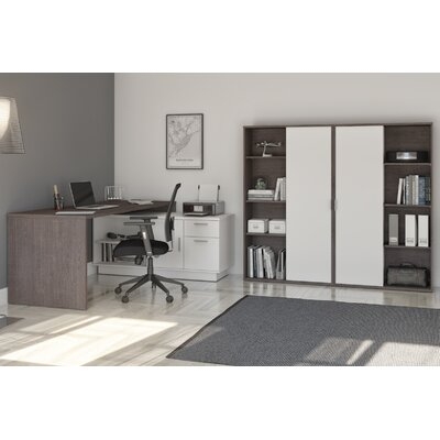 Planada 3 Piece Reversible L-Shaped Executive Desk Set - Image 0