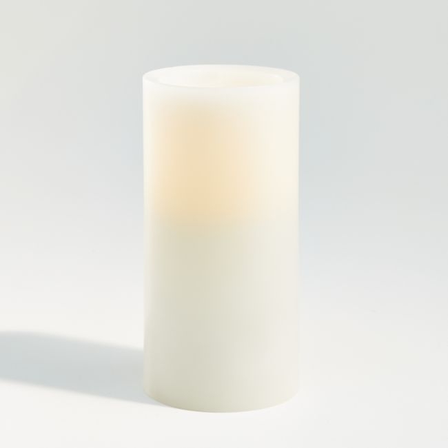 Warm White Flameless 3"x6" Wax Pillar Candle - Image 0