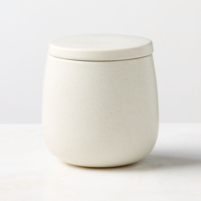 Mori Matte Beige Rounded Canister Small - Image 0