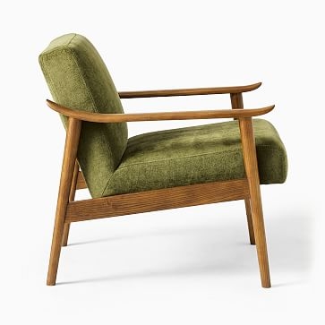 Midcentury Show Wood Chair, Poly, Luxe Boucle, Stone White, Espresso - Image 5
