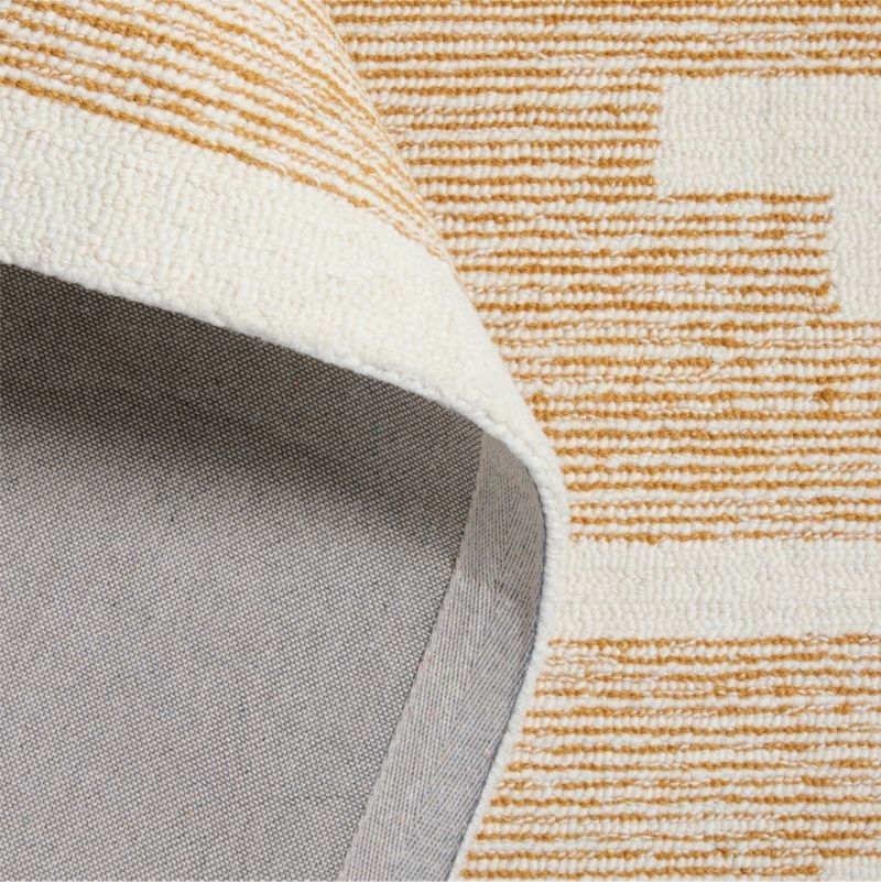 Edge Yellow Geometric Wool Kids Area Rug 6'x9' - Image 2