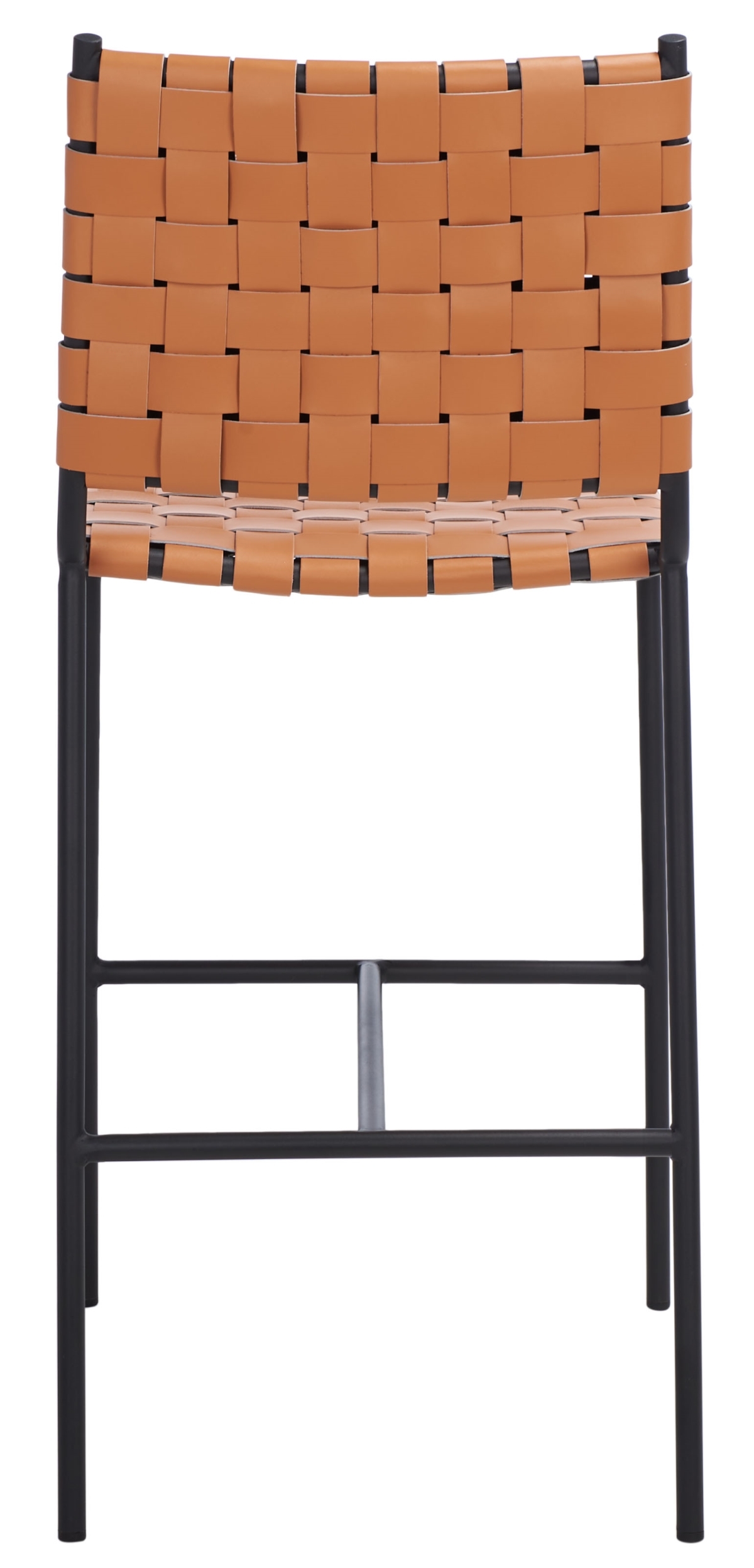 Olenna Woven Counter Stool - Cognac / Black - Safavieh - Image 5