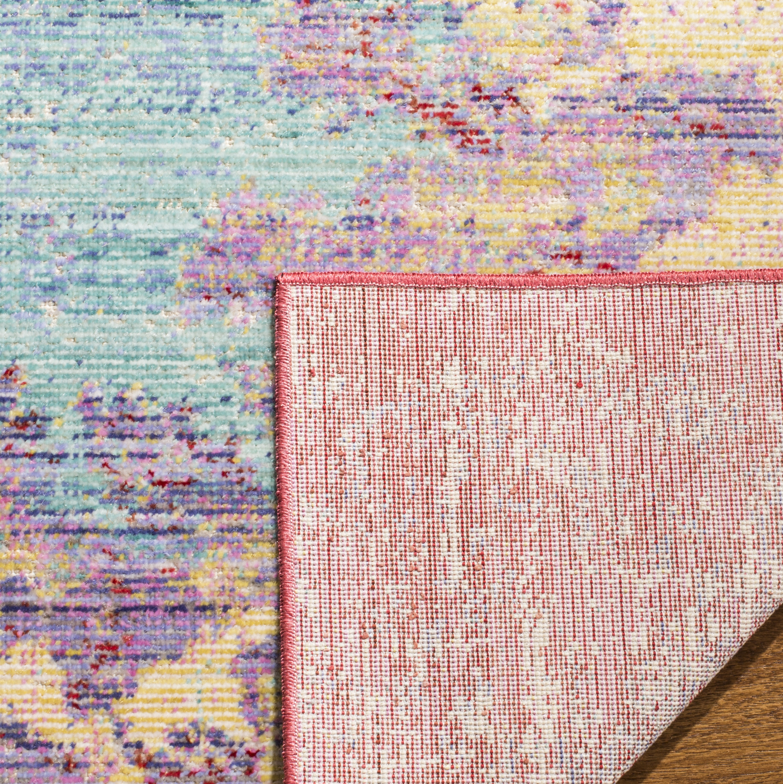 Arlo Home Woven Area Rug, WDS305A, Light Blue/Fuchsia,  8' X 10' - Image 2