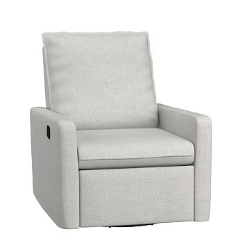 Paxton Swivel Glider and Recliner,Brushed Crossweave, Light Gray, WE Kids - Image 2