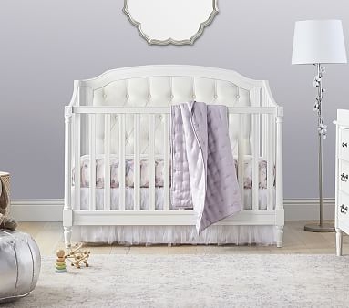 Blythe 3-in-1 Upholstered Convertible Crib, French White & Ivory Washed Linen Cotton, In-Home - Image 2