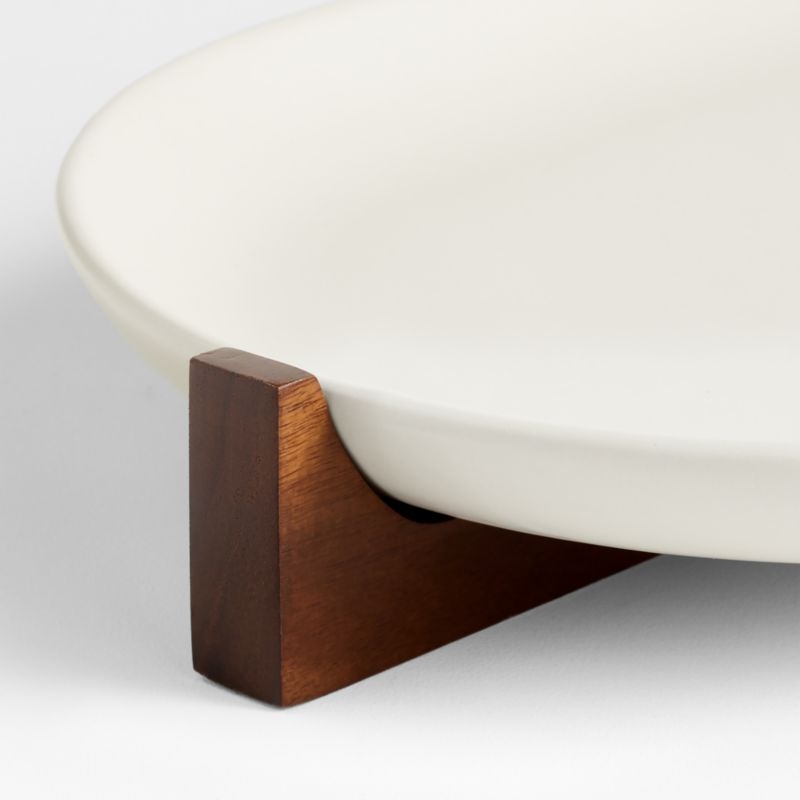 Oven-to-Table Oval Platter with Dark Wood Trivet - Image 3