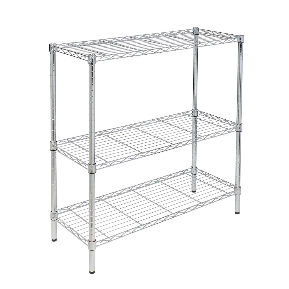 Honey Can Do Collection 3-Tier Adjustable Shelving Unit With 200-lb Shelf Capacity, Chrome - Image 0