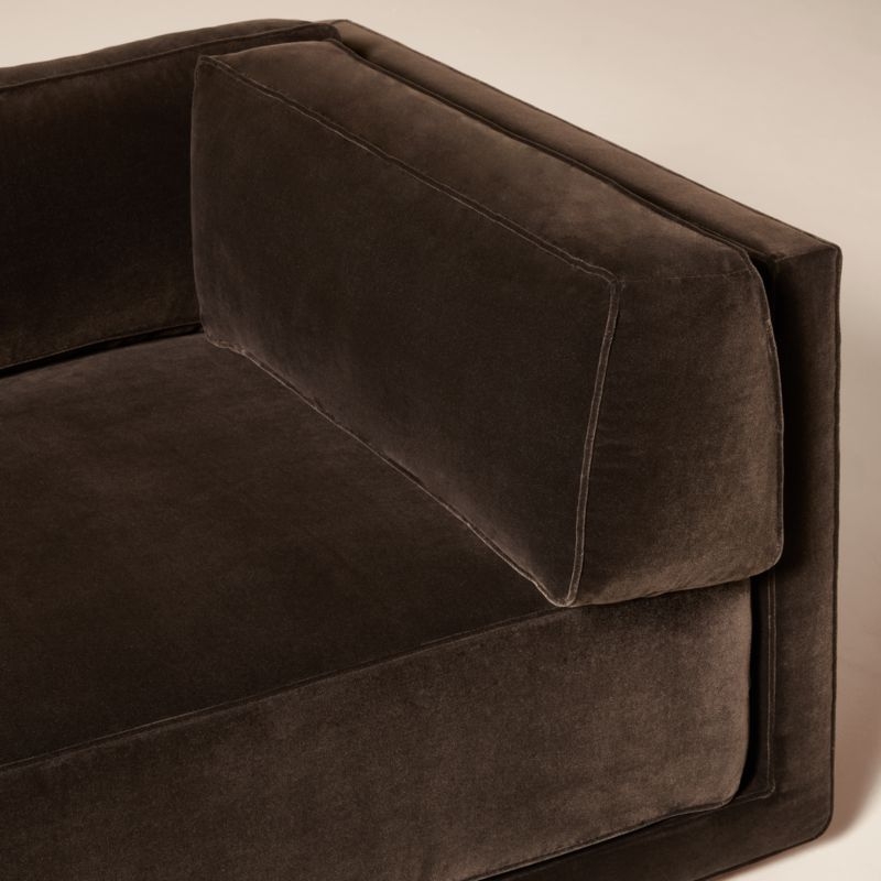 Oriole Dark Brown Performance Velvet Corner Chair - Image 1