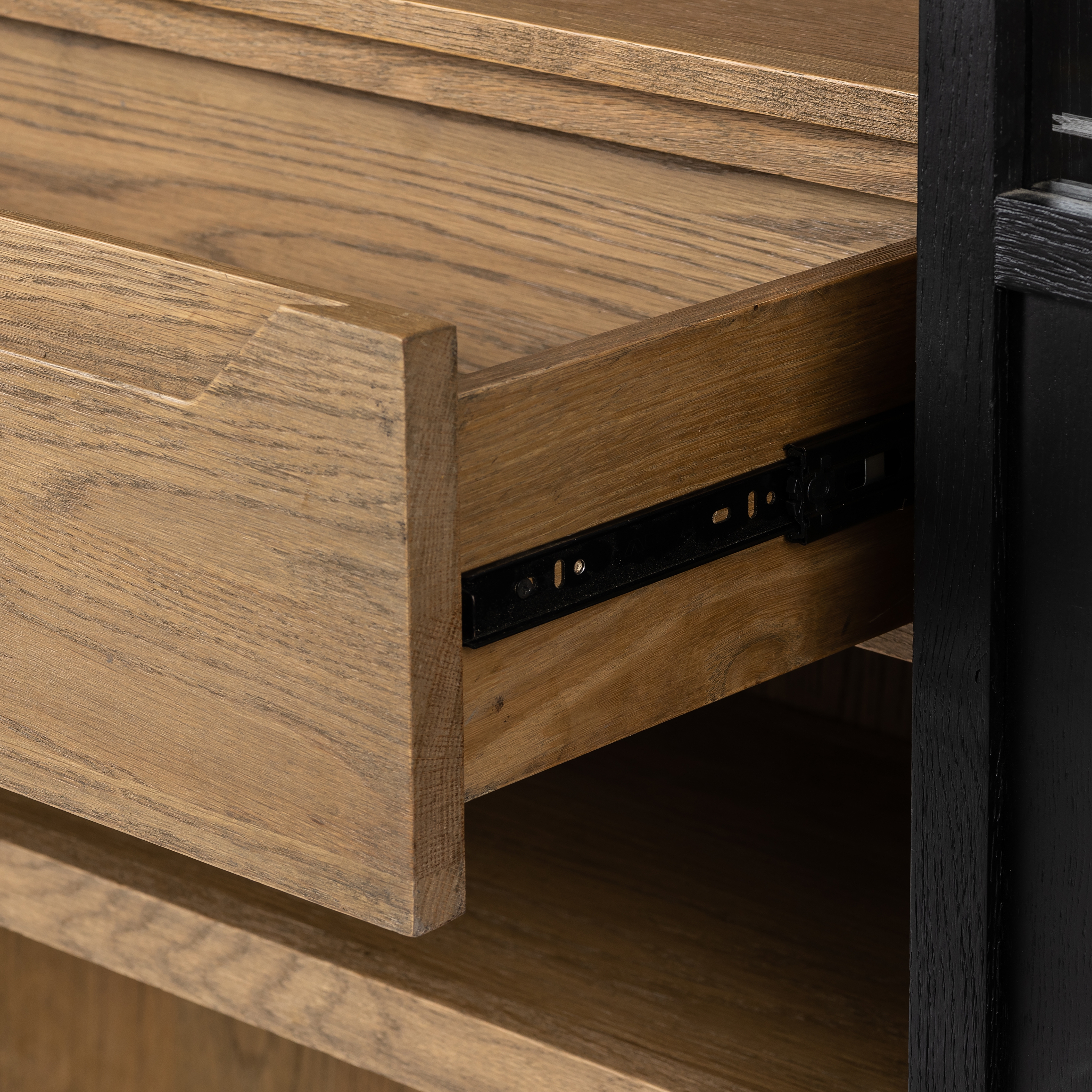 Millie Panel & Glss Door Cabinet-Mtt Blk - Image 10