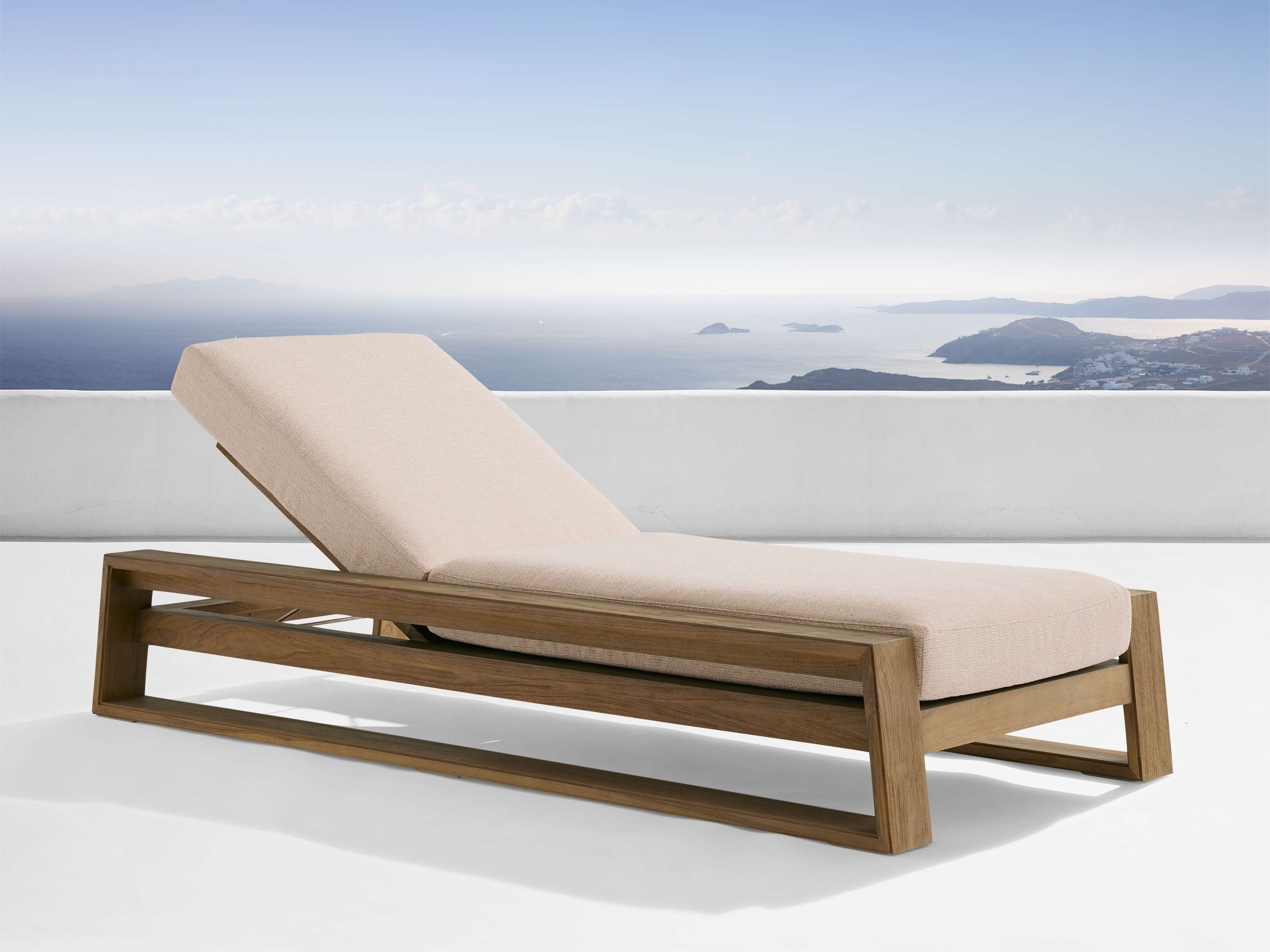 Canyon Outdoor Chaise Teak in Natural  Dani Rosewood/Weathered Fawn - Image 0