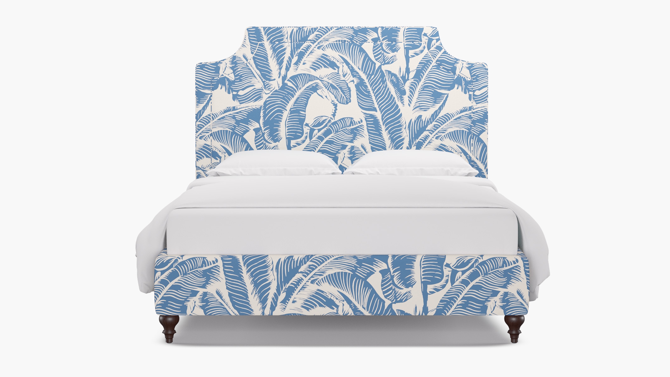 Deco Bed, Cornflower Martinique® Encore, Espresso Traditional Turned Leg, King - Image 0