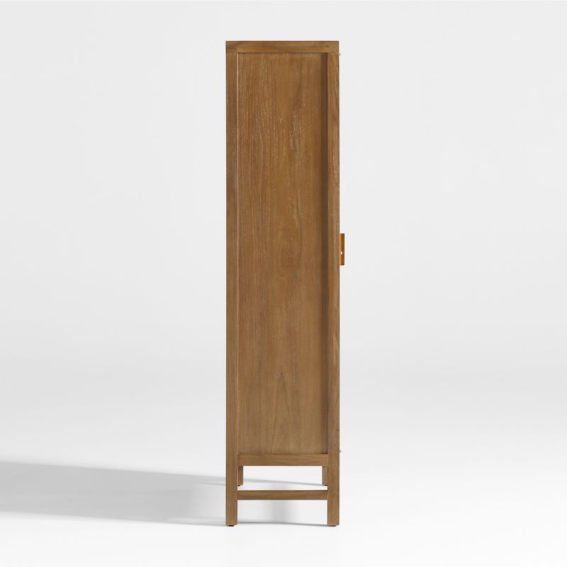 Blake Light Brown Teak and Rattan 2-Door Storage Cabinet - Image 6