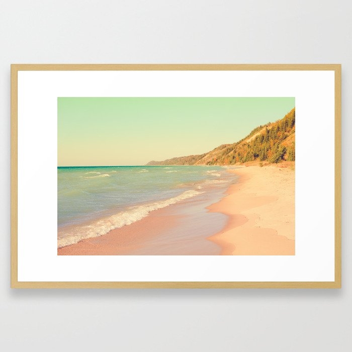 Pastel Beach Bliss Framed Art Print by Olivia Joy St.claire - Cozy Home Decor, - Conservation Natural - LARGE (Gallery)-26x38 - Image 0