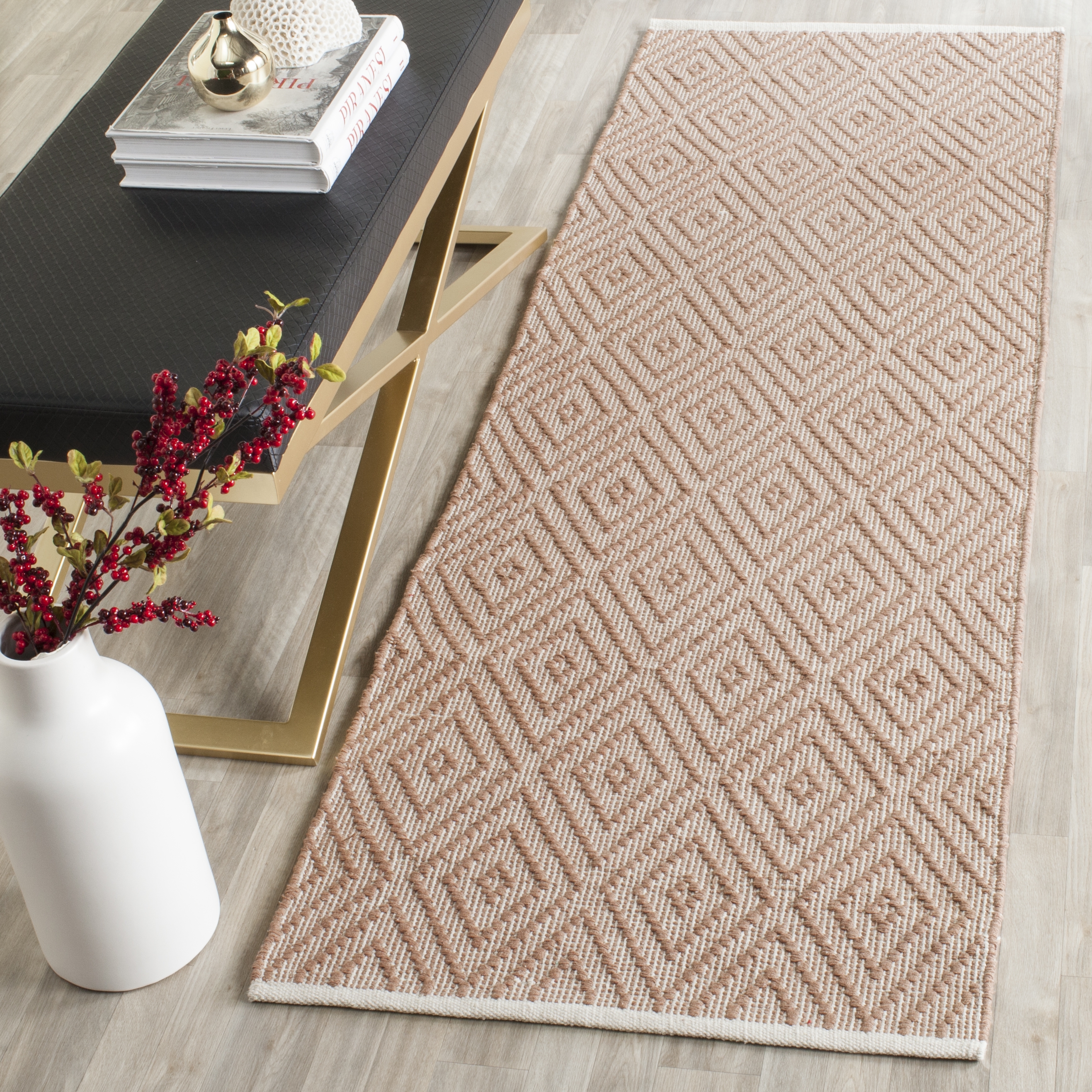 Arlo Home Hand Woven Area Rug, MTK811E, Beige/Ivory,  2' 3" X 7' - Image 1