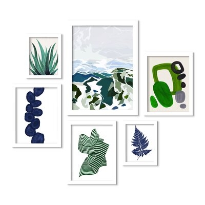 Green Mountains by Louise Robinson - 6 Piece Picture Frame Print Set on Paper - Image 0