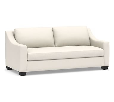 York Slope Arm Upholstered Loveseat 60.5", Down Blend Wrapped Cushions, Chenille Basketweave Oatmeal - Image 0