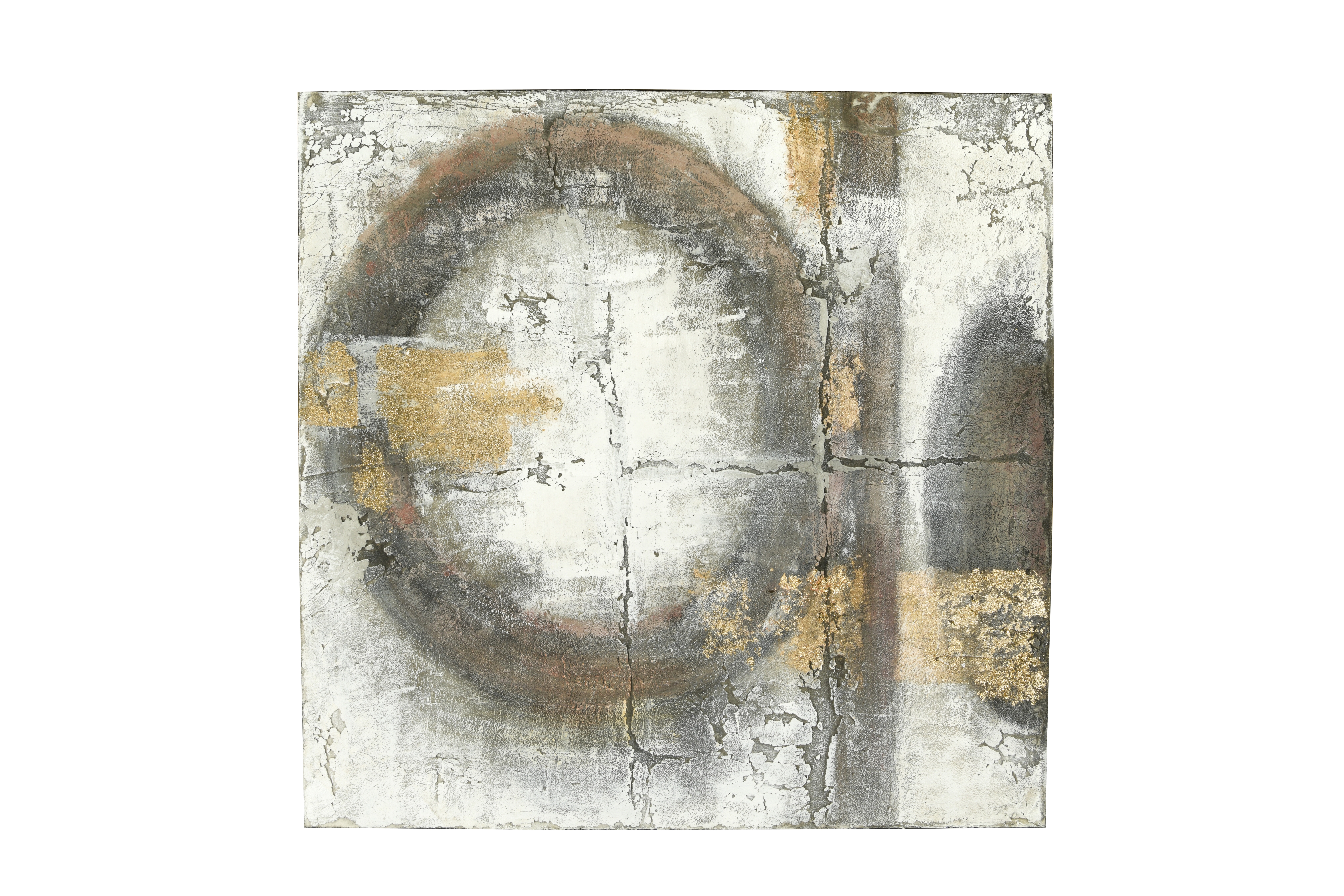 31.5" Square Hand-Painted Abstract Canvas Wall Décor - Image 0