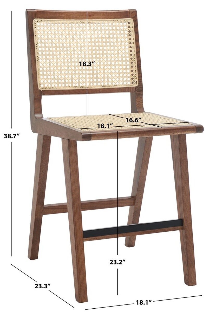 Hattie French Cane Counter Stool - Walnut/Natural - Image 8