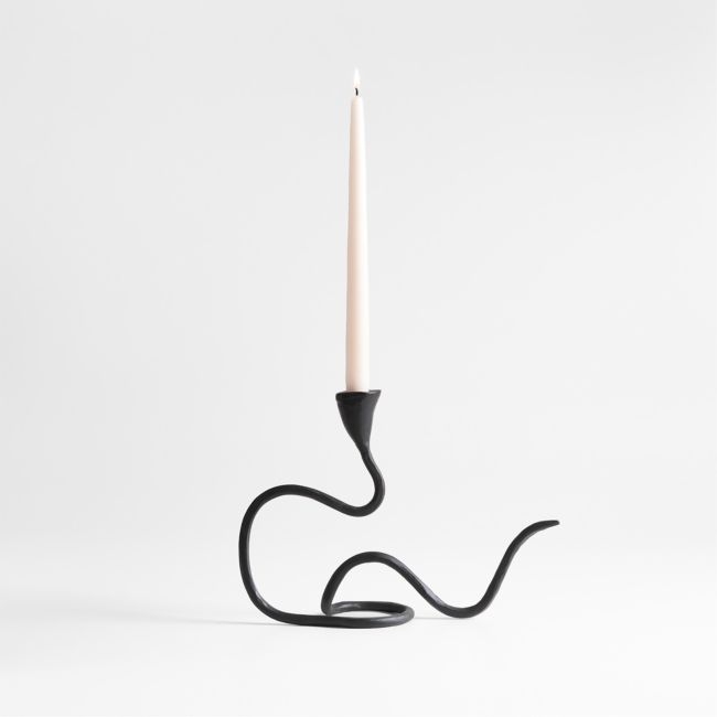 Sacré Small Black Metal Taper Candle Holder by Athena Calderone - Image 0