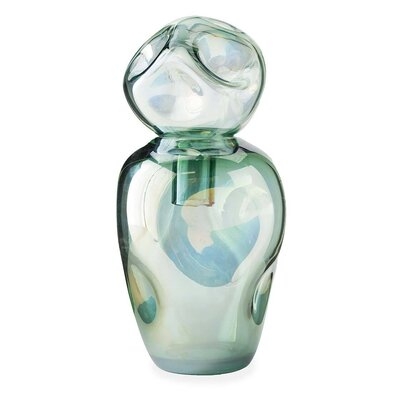 Alekxa Clear/Teal 13.5" Glass Table Vase - Image 0