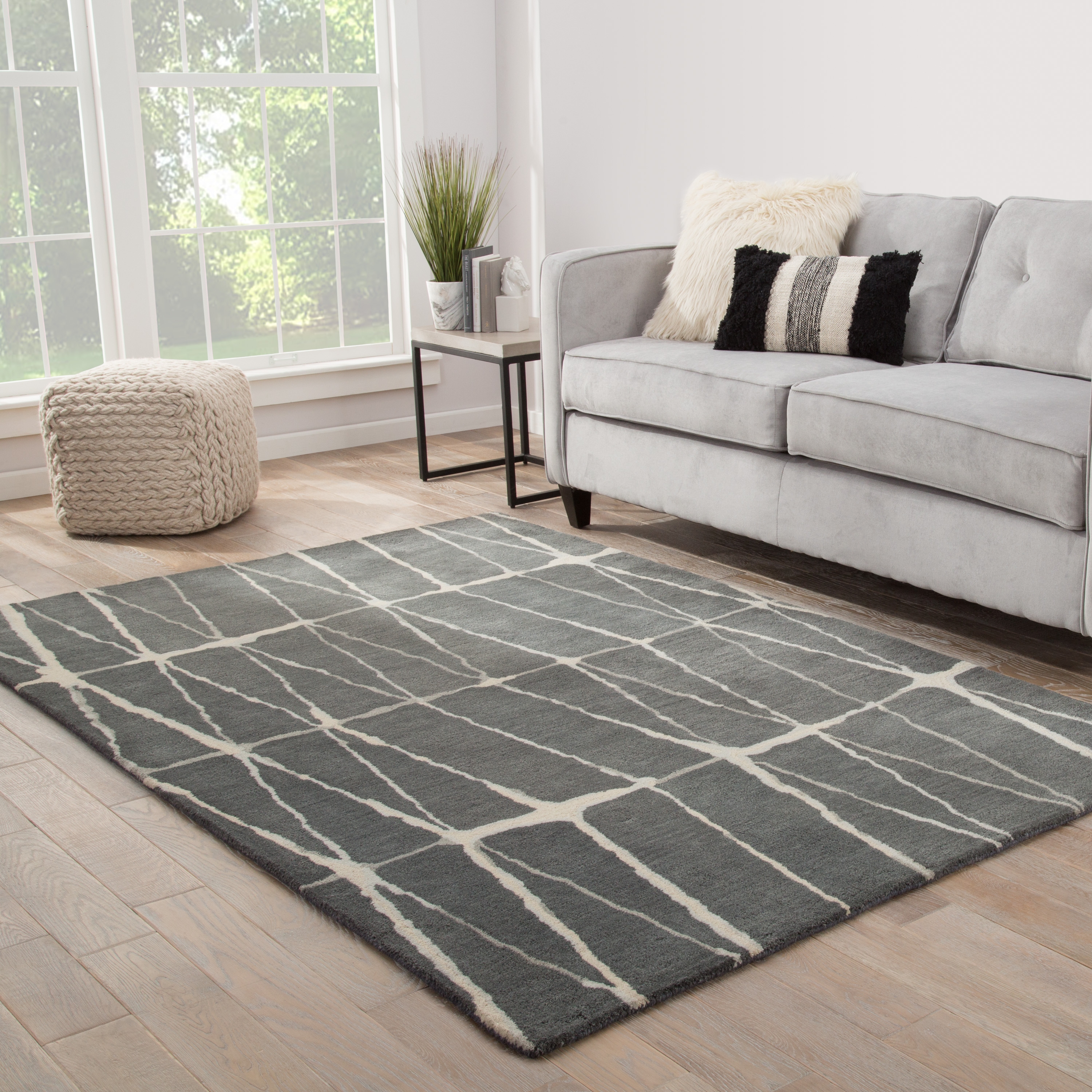 Botticino Handmade Geometric Gray/ Cream Area Rug (12'X18') - Image 4