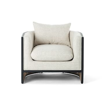 Upholstered Grid Back Chair, Black - Image 1