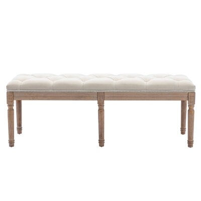 End Of Bed Bench Upholstered Entryway Bench French Benchwith Rubberwood Legs For Bedroom/Entry/Hallway - Image 0