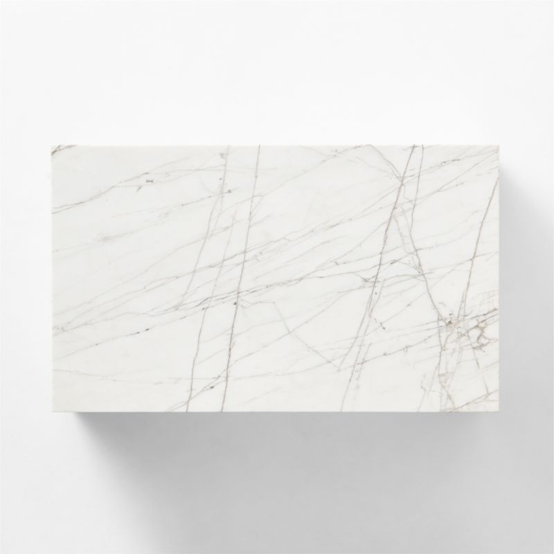 Ilise 50" White Marble Indoor/Outdoor Coffee Table - Image 4