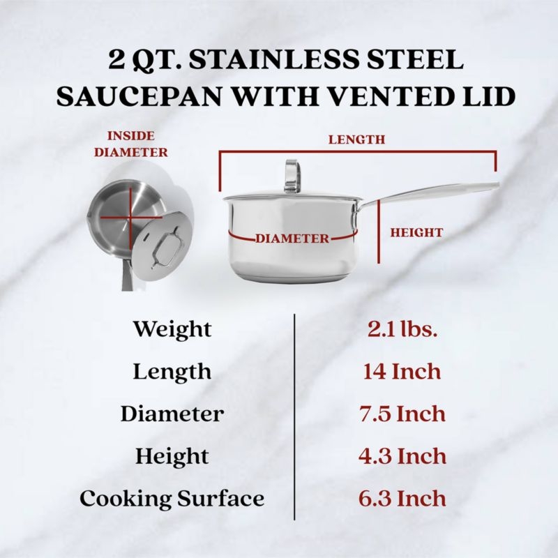 Alva Maestro 1.7-Qt. Stainless Steel Saucepan with Lid - Image 4