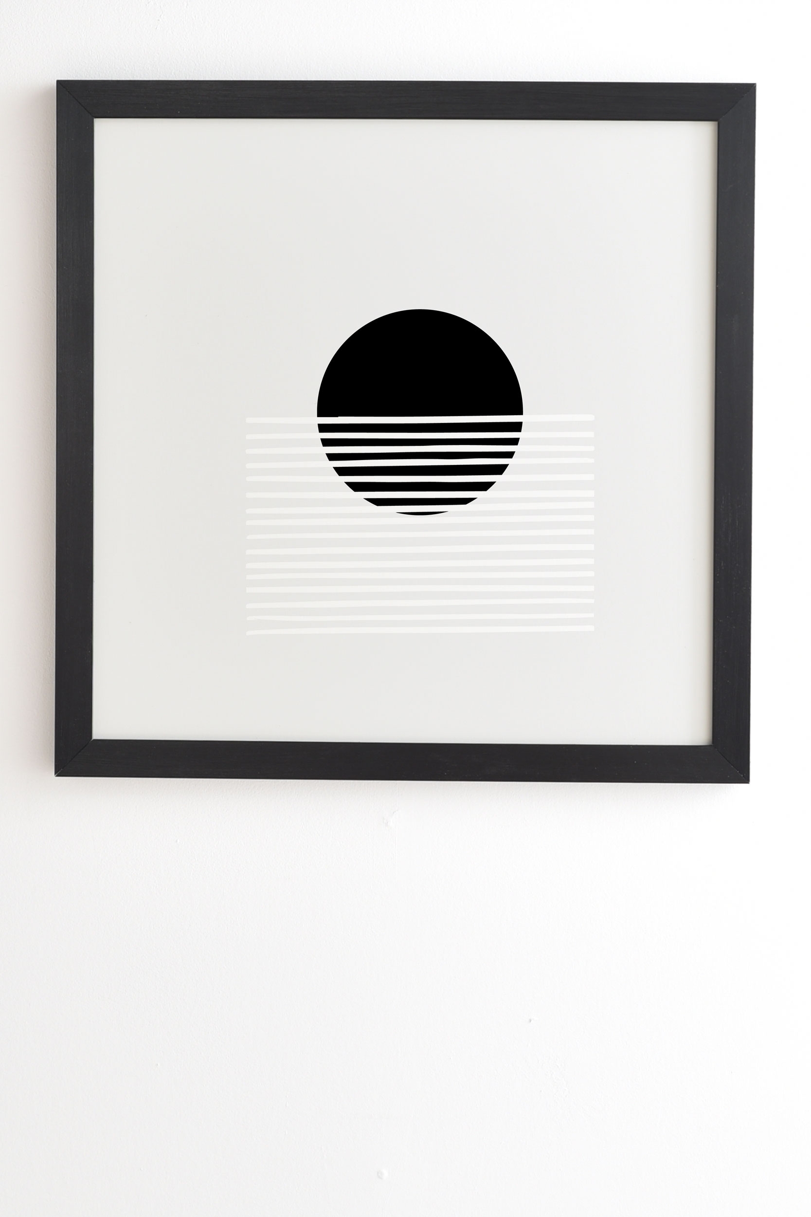 Sunset Monochrome by Mambo Art Studio - Framed Wall Art Basic Black 12" x 12" - Image 1