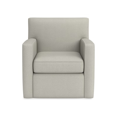 Brighton Swivel Chair, Standard Cushion, Performance Slub Weave, Light Gray - Image 0