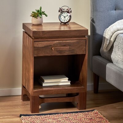 1 - Drawer Solid Wood Nightstand in Natural - Image 0