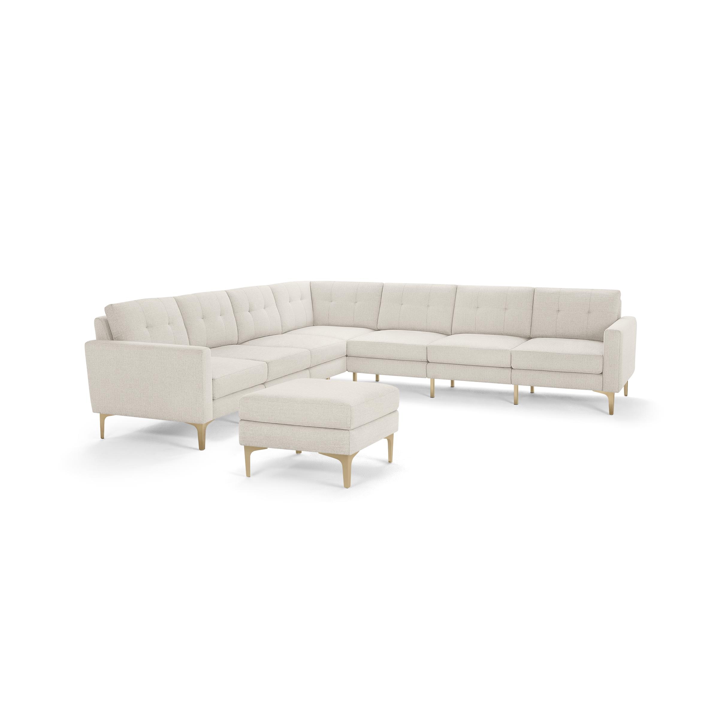 Nomad 7-Seat Corner Sectional and Ottoman in Ivory - Image 0