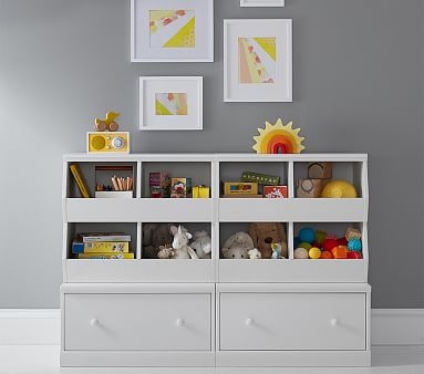 Cameron 2 Cubbies & 2 Double Drawer Base Set, Simply White, Flat Rate - Image 4