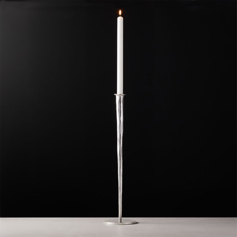 Forged Silver Taper Candle Holder Medium - Image 4